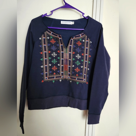 Artisan De Luxe Blue Dana Sweatshirt Top - Picture 1 of 4